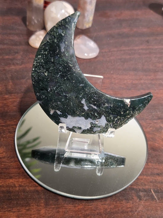 Other - Moss Agate Crescent Moon